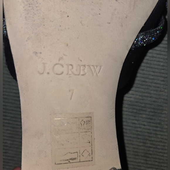 J. Crew size 7 glitter bow flat - Picture 5 of 7
